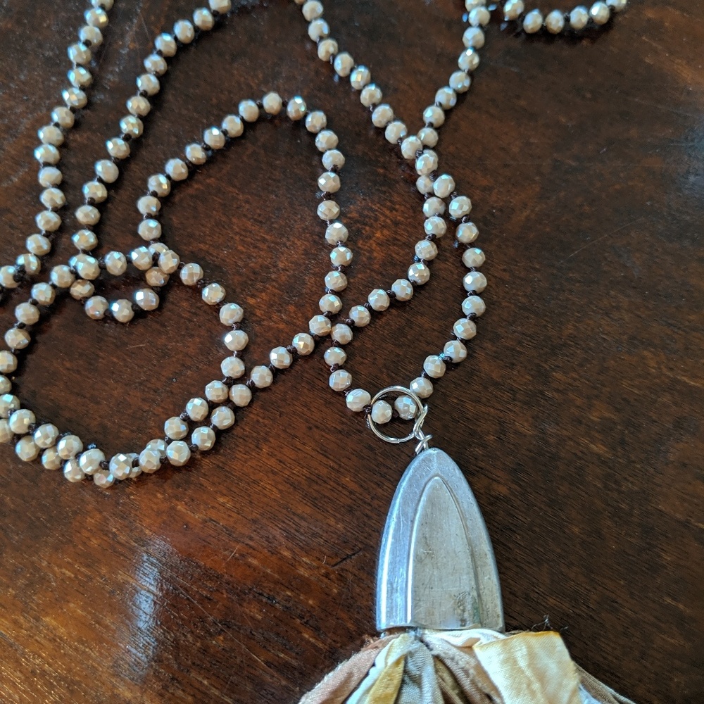 Fabric fringe necklace
